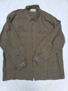 Vintage 90s American Eagle Mens Large Full Zip Long Sleeve Shirt Brown AE Supply - Picture 1 of 14