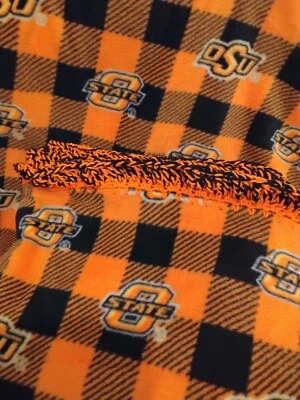 OSU Oklahoma State University Cowboys College Fleece Throw Blanket with Ruffle - Image 1 of 4
