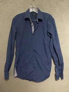 Hugo Boss Oberhemd Herren Größe 39 - 15,5 Blau Slim Fit Knopfleiste Erwachsene Baumwolle - Bild 1 von 5