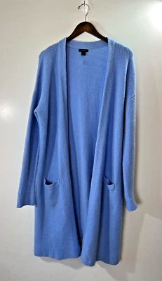 Cardigã feminino halogênio mistura de lã espanador tamanho M azul perivinkle macio quente aconchegante - Imagem 1 de 4