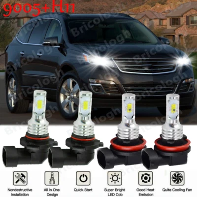 Combo de 4 bombillas LED de haz alto y bajo para Chevrolet Traverse 2009-2012 Foto 1 de 4