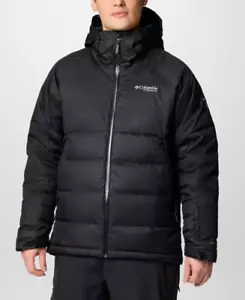 Mens Large Columbia Titanium Roaring Fork II Down Jacket Vented Omni Heat Gold - Picture 1 of 8