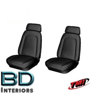 1969 Camaro Front Bucket & Rear Seat Upholstery Set - Black Vinyl Covers - Picture 1 of 3