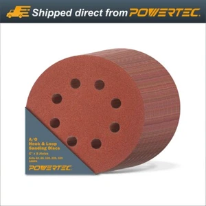 Powertec 100 Stück AO Haken und Öse 8 Loch Schleifscheibe 6" Körnung Sortiment Kit 45100 - Bild 1 von 8