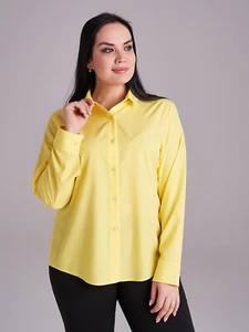 Women Button Down Shirt Blouse Long Sleeve Collared Office Work Plus Size 3XL - Picture 1 of 6