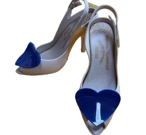 Vivienne Westwood x Melissa Heart Rubber Pumps Light Gray Women's 7 US With Box - Picture 1 of 9
