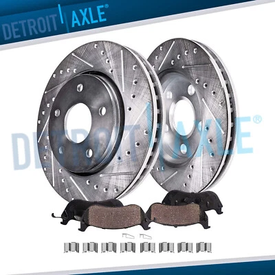 11.42'' Front Drilled Disc Rotors and Brake Pads for Mitsubishi Endeavor Grandis - Image 1 of 4