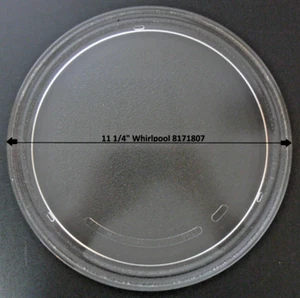 11 1/4 " Whirlpool # 8171807 Microwave Glass Turntable Tray / Plate Gently Used! - Picture 1 of 3