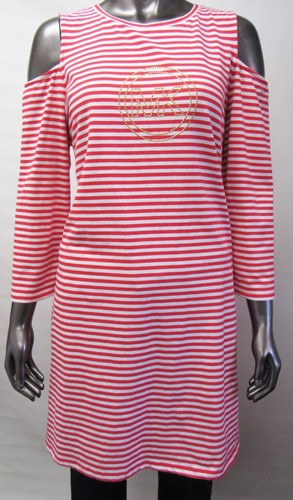 Michael Kors nuovo con etichette donna abito rosso bianco a righe XL (USA) taglia 44