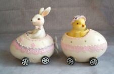 Cute Chick or Bunny In An Egg Shape Car Money Box / Piggy Bank Gift Resin