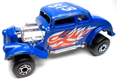 1983 MATCHBOX WILLYS STREET ROD #313 WHITE HEAT BLUE 1:64 DIECAST 3" CAR W/ RED - Image 1 of 4