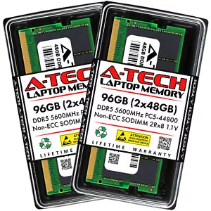 A-Tech 96GB 2x 48GB DDR5 5600 Laptop SODIMM PC5-44800 262pin Notebook Memory RAM - Picture 1 of 7