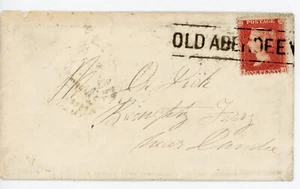 1858 cover with 1d rose-red tied by the "Old Aberdeen" Type III Scots Local h/s - Picture 1 of 2