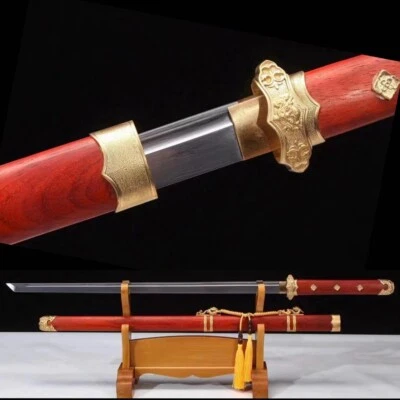 Excellent Chinese Wushu Jian Kung Fu Sword Sharp Damascus Steel Blade Tang Dao - Image 1 of 4