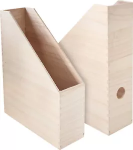 VBS Paquete de 2 Colector de Madera de Pie, Carpeta de Pie con Manija 25x9x32cm Sin Tratar - Imagen 1 de 5
