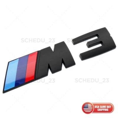 F80 M3 Rear Trunk Matte Black Competition Nameplate Emblem Badge  Sport - Imagem 1 de 4