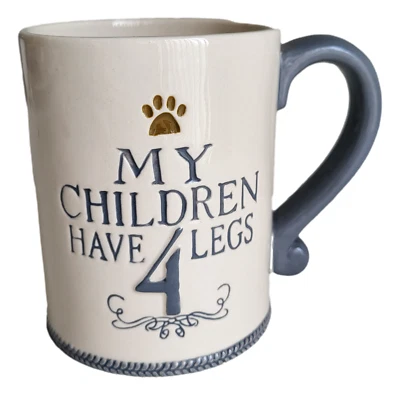 Funny Pawprints Coffee Cup - My Children Have 4 Legs Pet Lovers Ceramic Mug - Image 1 of 4