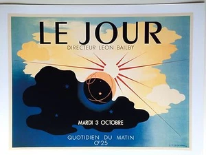 Poster Sunrise 24x18 Le Jour Daily Journal by Leon Bailby French Art Deco Style - Picture 1 of 2