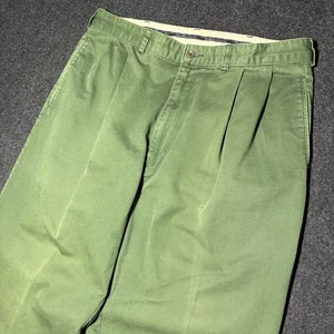 Vintage Polo Chinos 36 Ralph Lauren Forest Green Faded Distressed Twill 90’s - Picture 1 of 11