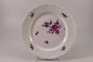 Nymphenburg Teller Speiseteller rund Ø24,5cm Korb purpur Blumen 1419 764 - Afbeelding 1 van 5