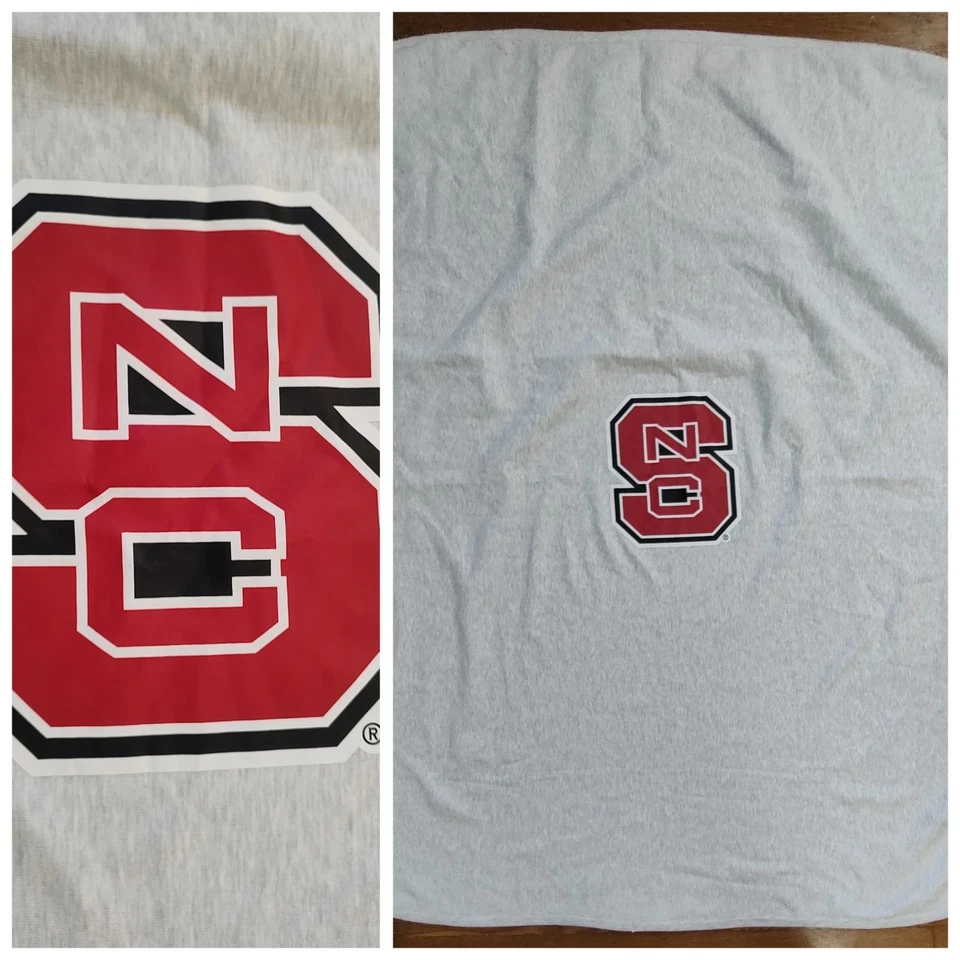 Champion Reverse Weave Stadium Blanket Throw NC State Wolfpack NCAA Gray EUC - Image 1 of 4