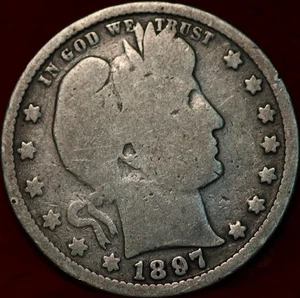 1897 Philadelphia Mint Silver Barber Quarter - Picture 1 of 2