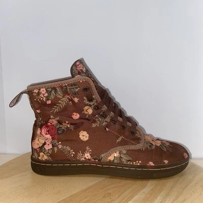 Dr Doc Martens Women's 7 Shoreditch Brown Victorian Floral Canvas Boots AW004 - Image 1 of 4