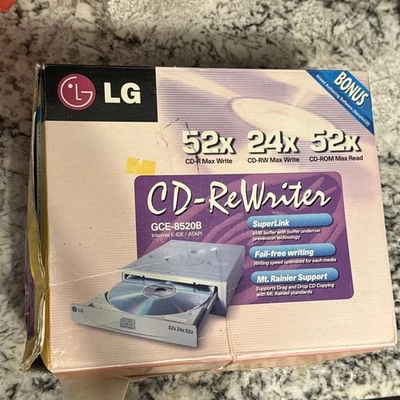 Vintage LG CD Rewriter 52X CD-R, 32x CD-RW, 52x CD GCE-8526B PC NEW - Image 1 of 4
