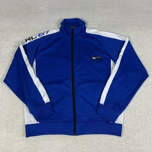 Polo Sport Ralph Lauren Jacket Mens Medium Blue White RL-67 Track Zip Retro Y2K - Picture 1 of 12