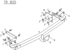 Barra de remolque de brida fija Towtrust para Renault Clio Campus hatchback 2007 a 2010 - Imagen 1 de 8