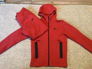 Nike Tech Fleece Trainingsanzug Set - Rot - Herren XS/Jungen XL - Top Zustand - Bild 1 von 15