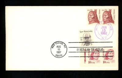 US FDC #2175 None 1987 NE Red Cloud Native American Indian HC Dual #1855 - Image 1 of 2