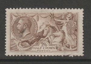 1915 GV 2s6d SEPIA (SIEGELBRAUN) "SEEPFERDCHEN" SG 408 IN SEHR GUTEM/GEBRAUCHTEM ZUSTAND. - Bild 1 von 2