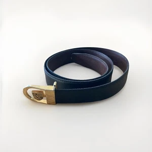 Vintage Porsche Stuttgart Belt Reversible Black/Brown Leather 99cm/39” - Picture 1 of 13