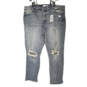 Kancan Women's 20W Light Blue Jeans High Rise Destressed New With tags - Picture 1 of 13