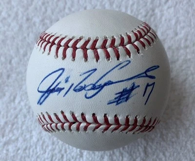 IVAN RODRIGUEZ W/#7 SIGNED MAJOR LEAGUE BASEBALL - QR code Beckett - Image 1 of 3