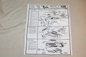 Original Jo-Han 1966 Marlin Hardtop Model Kit Instructions ONLY C-3666 - Picture 1 of 2