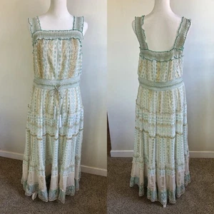 Maxi Vestido Boho Metálico Suave Surroundings Egeo En Niveles Talla M Playado Nuevo sin Etiquetas - Imagen 1 de 14