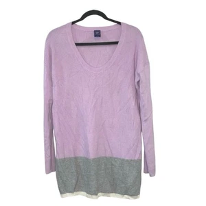Gap Maternity Scoop Neck Brooklyn Stitch Gauzy Lilac Sweater with Gray - Picture 1 of 4