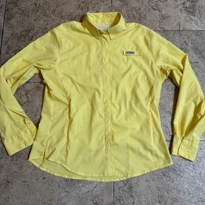 Camisa de manga larga Columbia amarilla a presión PFG para mujer - talla S Foto 1 de 4