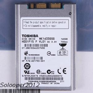 For TOSHIBA MK1633GSG 160 GB HDD 1.8" 16 MB 5400 RPM micro-SATA Hard Disk - Picture 1 of 1