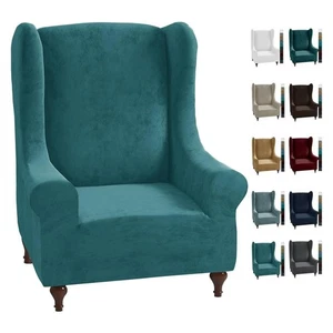 CHELZEN Stretch Velvet Wingback Chair Slipcover Soft Slipcovers for Wingback - Picture 1 of 7