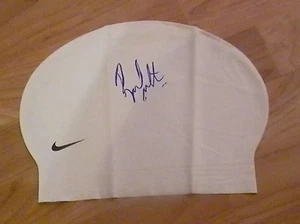 RYAN LOCHTE 2012 OLYMPIC GOLD MEDAL SWIMMER SIGNED SWIMMING CAP *PROOF - Picture 1 of 2