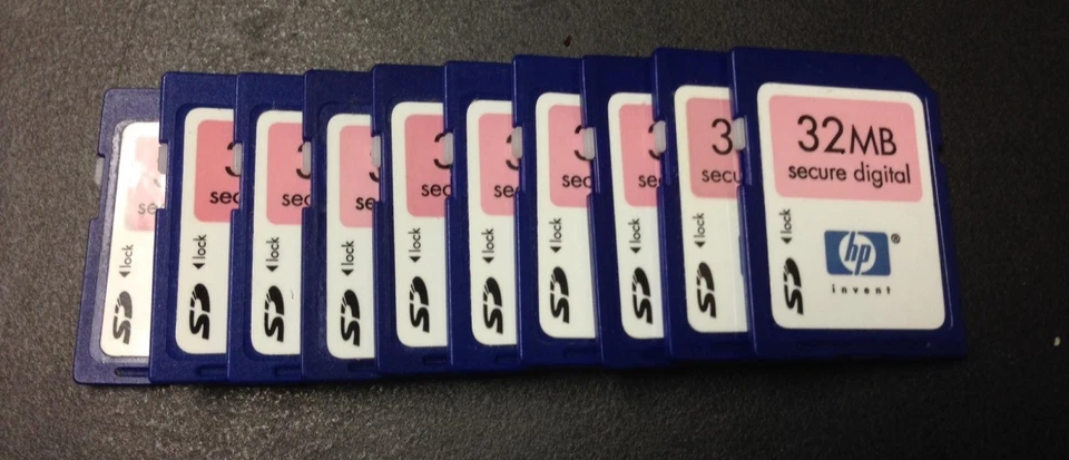 LOTE CANTIDAD 10 HP 32MB SD tarjeta de memoria flash digital segura Sandisk Foto 1 de 1