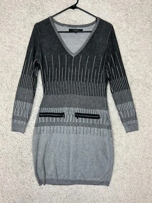 Vestido Suéter Andrew Marc New York Mujer Grande Negro Cuello en V Hada Grunge City Foto 1 de 4