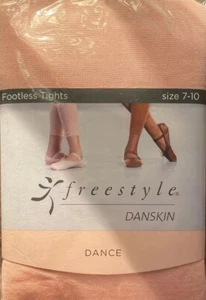 NEW Girls 4-6X DANSKIN FREESTYLE Pink Shimmer FOOTLESS Dance TIGHTS  (38-54 lbs) - Picture 1 of 2