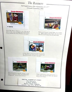 THE RESCUERS DISNEY SET COMPLETO DI 9 FRANCOBOLLI NATALE 1982 MNH GRANADA - Foto 1 di 13