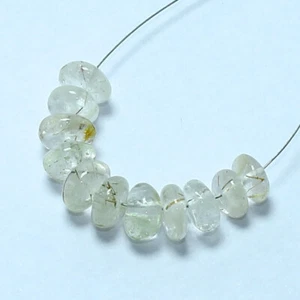 Cuentas de rondelle lisas de rutilo dorado briolette joyas de piedras preciosas sueltas naturales - Imagen 1 de 3
