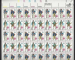 1565 MNH sheet of 50, 10-cent stamps - Continental Military Uniforms - CV $17.00 - Picture 1 of 6