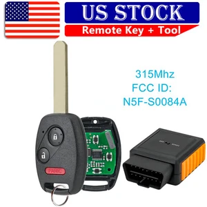 Remote Key Fob Programmer 3 Button For Honda Civic 2006 2007 2008 2009 2010 2011 - Picture 1 of 10